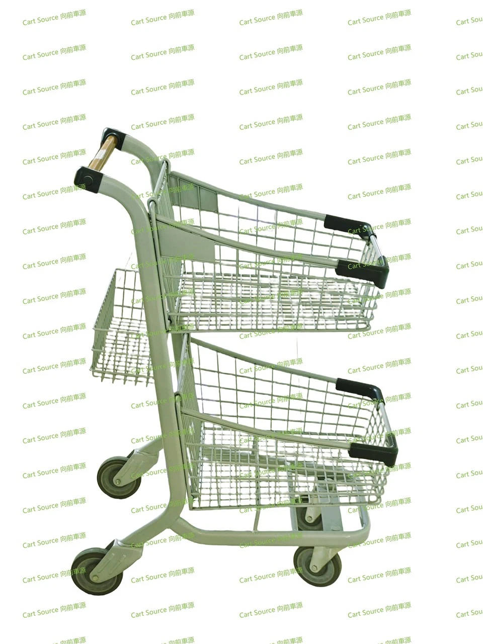 Double Basket Shopping Cart With Storage Basket